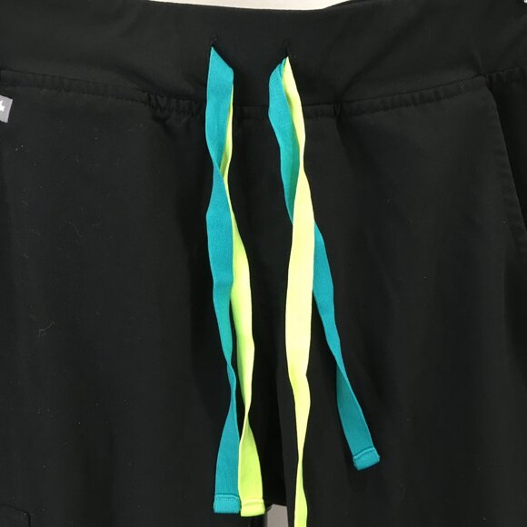 FIGS Petite Black Zamora Zip Pocket Drawstring Pull On Waist Scrubs Jogger Pant - Picture 4 of 15